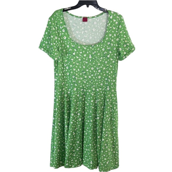 Melissa Masse Green Floral Print Swing Dress Size Large NWT - Picture 11 of 12
